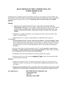 2016  DEAF SMITH ELECTRIC COOPERATIVE, INC. SCHOLARSHIP FUND