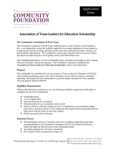 Association of Texas Leaders for Education Scholarship Application Form