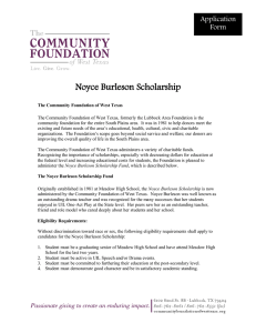 Noyce Burleson Scholarship Application Form