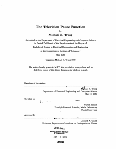 The Television Pause  Function Michael  R.  Truog