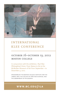 international klee conference october 16–october 19, 2012 boston college