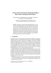 A Sensor Network System for Measuring Traffic in  Manohar Bathula