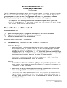 NIU Department of Accountancy Ethical Job Search Contract For Students