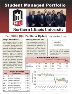 Student Managed Portfolio Fall 2015 (Q3) Portfolio Update Inside this issue: