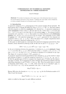 COHOMOLOGY OF NUMERICAL MONOIDS GENERATED BY THREE ELEMENTS Arne B. Sletsjøe Abstract
