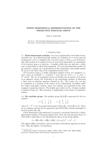 FINITE DIMENSIONAL REPRESENTATIONS OF THE PROJECTIVE MODULAR GROUP