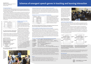 Schemas of emergent speech genres in teaching and learning interaction
