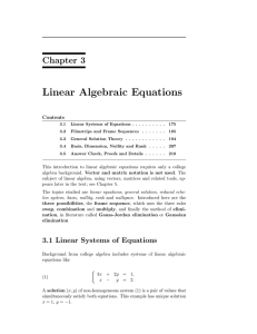 Linear Algebraic Equations Chapter 3 Contents