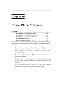 Phase Plane Methods Chapter 10 Contents
