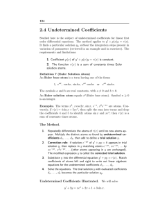 2.4 Undetermined Coefficients