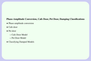 Phase-Amplitude Conversion, Cafe Door, Pet Door, Damping Classifications •