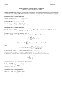 Name Class Time Math 2280 Extra Credit Problems Chapter 7X