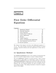 First Order Differential Equations Chapter 2 Contents