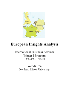 European Insights Analysis  International Business Seminar Winter I Program