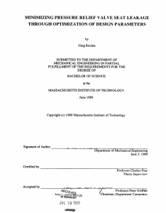 MINIMIZING PRESSURE RELIEF VALVE SEAT LEAKAGE THROUGH OPTIMIZATION OF DESIGN PARAMETERS