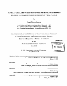 SPATIALLY-LOCALIZED CORRELATION OF MRI AND MECHANICAL STIFFNESS Joseph Thomas Samosky by