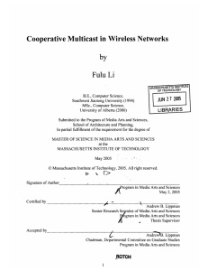 by Cooperative  Multicast  in Wireless  Networks Fulu Li