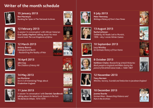 Writer of the month schedule the