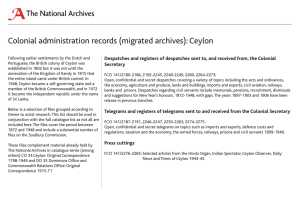 Colonial administration records (migrated archives): Ceylon Secretary