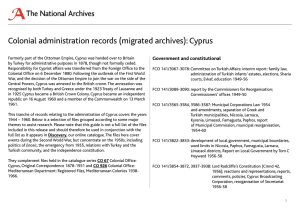 Colonial administration records (migrated archives): Cyprus Government and constitutional