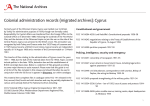 Colonial administration records (migrated archives): Cyprus Constitutional and government