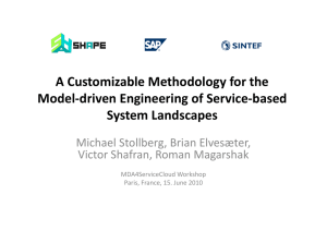 A Customizable Methodology for the Model‐driven Engineering of Service‐based  System Landscapes Michael Stollberg, Brian Elvesæter, 