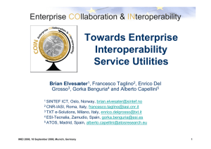 Towards Enterprise Interoperability Service Utilities Enterprise