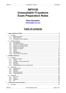 INF5150 Unassailable IT-systems Exam Preparation Notes Table of contents