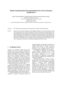 Model Transformation Recommendations for Service-Oriented Architectures Dmitri Valeri Panfilenko , Katsiaryna Hrom