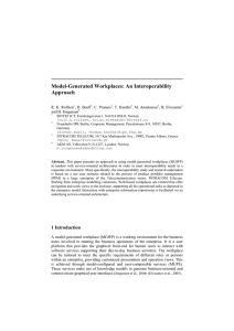 Model-Generated Workplaces: An Interoperability Approach R. K. Rolfsen