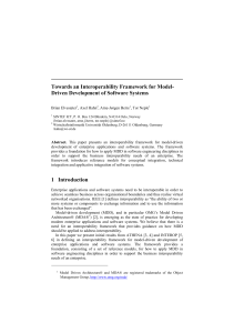 Towards an Interoperability Framework for Model- Driven Development of Software Systems