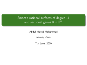 Smooth rational surfaces of degree 11 . Abdul Moeed Mohammad