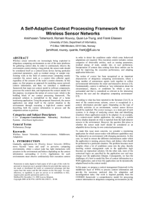 A Self-Adaptive Context Processing Framework for Wireless Sensor Networks