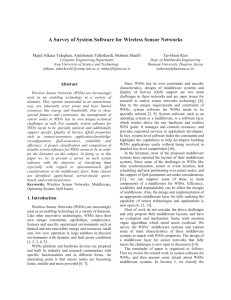 A Survey of System Software for Wireless Sensor Networks Tai-Hoon Kim