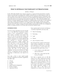 How to Approach the Complexity of Negotiations