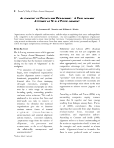 Alignment of Front-line Personnel:  A Preliminary Attempt at Scale Development 8