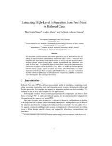 Extracting High-Level Information from Petri Nets: A Railroad Case Thor Kristoffersen