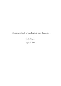 On the methods of mechanical non-theorems André Rognes April 12, 2013