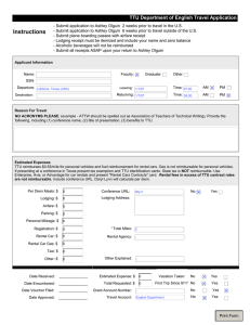 TTU Department of English Travel Application