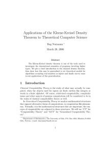Applications of the Kleene-Kreisel Density Theorem to Theoretical Computer Science Dag Normann