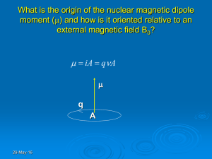 What is the origin of the nuclear magnetic dipole moment (
