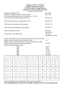 PARDO CAPITAL LIMITED Capsule Performance Summary XT-99 Diversified Trading Program