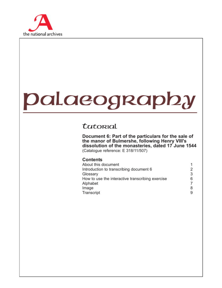 Palaeography Tutorial