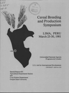 Cereal Breeding and Production Symposium LIMA, PERU