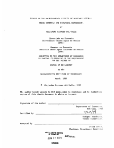 ESSAYS ON THE MACROECONOMIC  EFFECTS OF MONETARY REFORMS, ALEJANDRO REYNOSO-DEL-VALLE