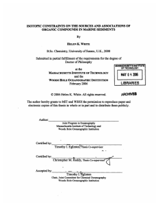 ISOTOPIC CONSTRAINTS ON THE SOURCES AND ASSOCIATIONS OF IN MARINE SEDIMENTS By