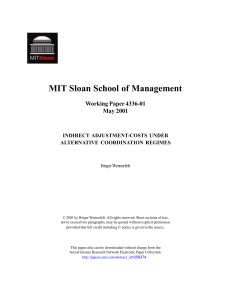 MIT Sloan School of Management Working Paper 4336-01 May 2001 INDIRECT ADJUSTMENT-COSTS UNDER