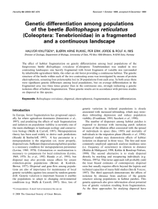 Genetic differentiation among populations of the beetle Bolitophagus reticulatus