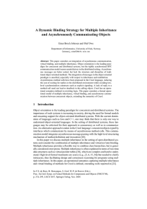 A Dynamic Binding Strategy for Multiple Inheritance and Asynchronously Communicating Objects