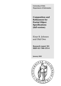 Composition and Refinement for Partial Object Specifications